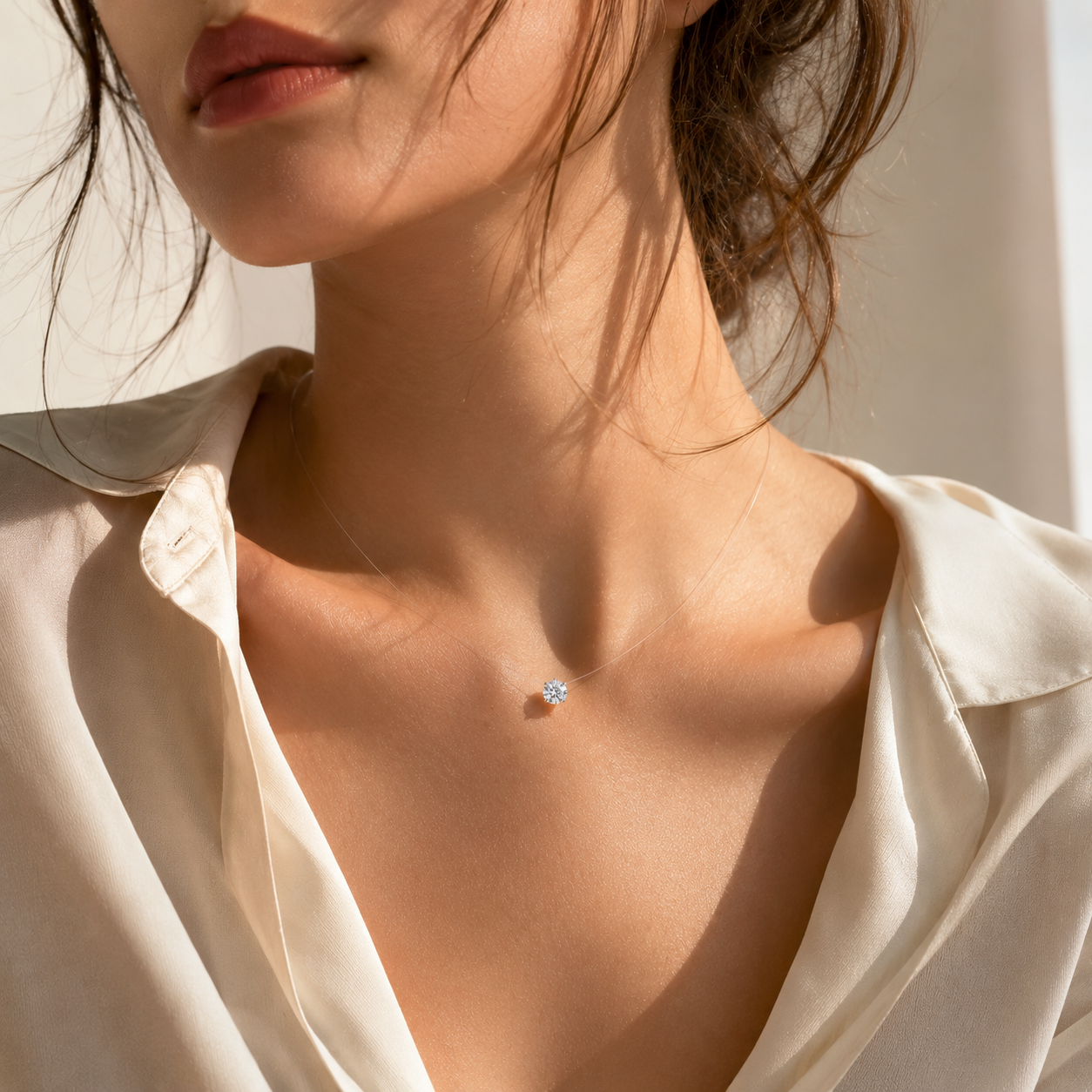 Invisible Floating Crystal Necklace