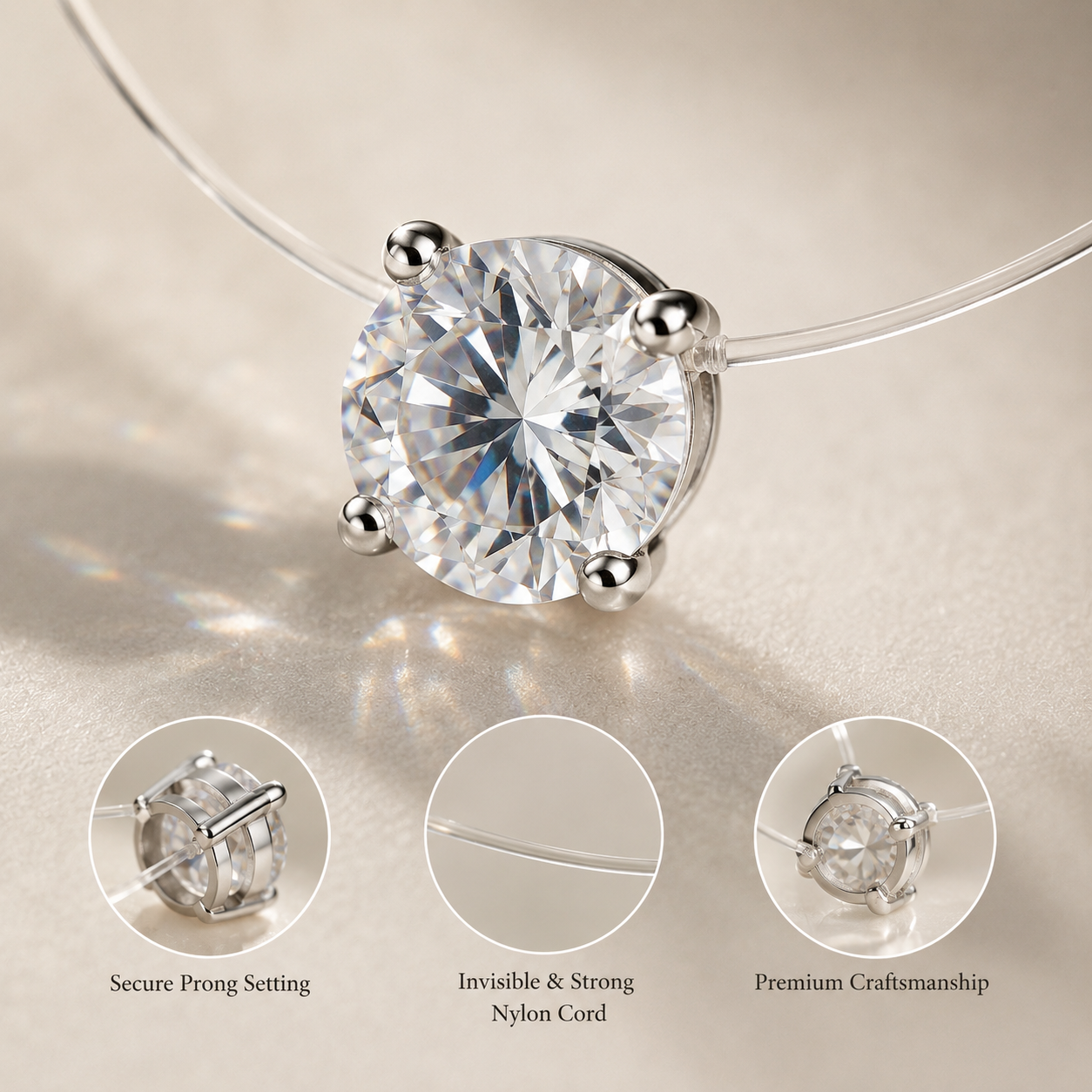 Invisible Floating Crystal Necklace